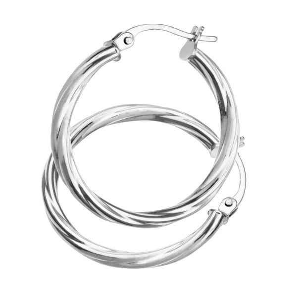 White Gold Hoop Earrings