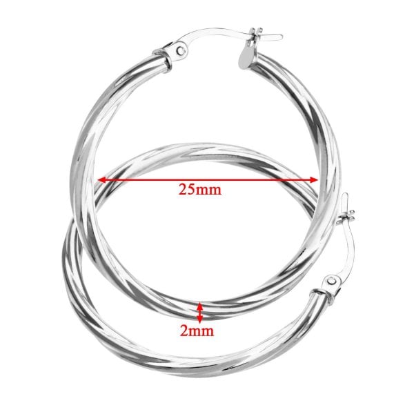 White Gold Hoop Earrings