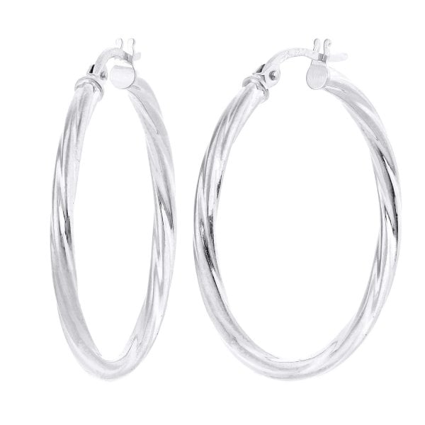 White Gold Hoop Earrings