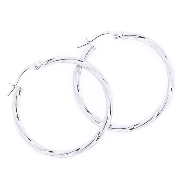 White Gold Hoop Earrings