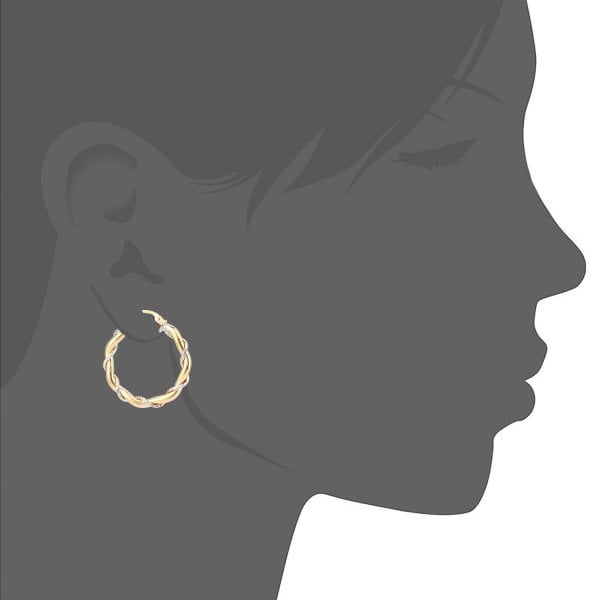 Yellow & White Gold Twist Earrings