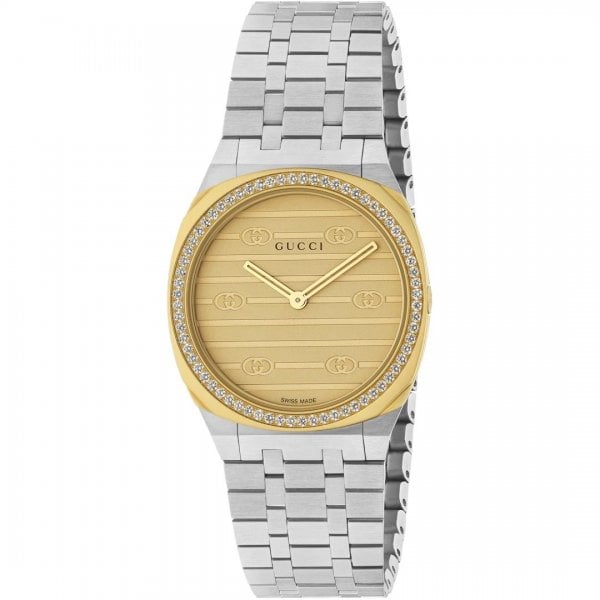 GUCCI 25H Gold Diamonds 30mm