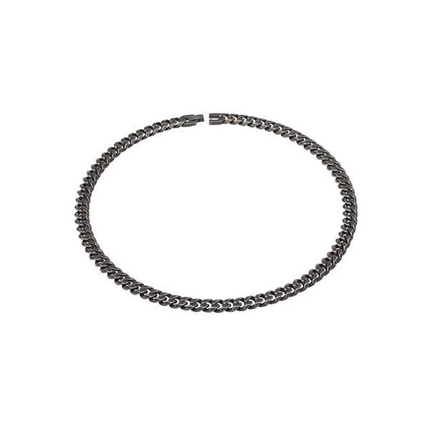 9mm Steel necklace antique black