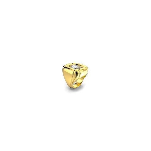 Dulcis cocktail ring Cushion cut crystal, Gold S55