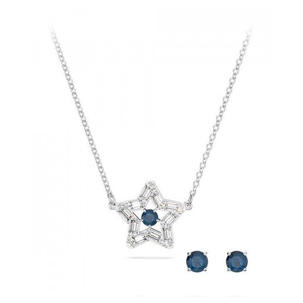 Stella Set Mixed Cuts, Star, Blue, Rhodium