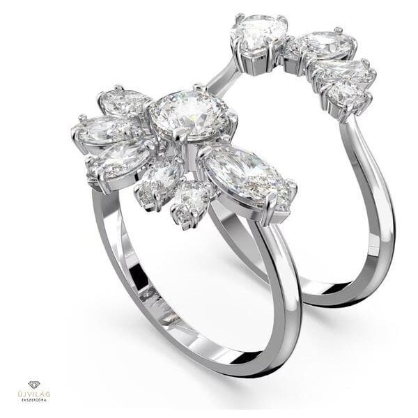 Gema cocktail ring Mixed cuts, Flower, White, S60