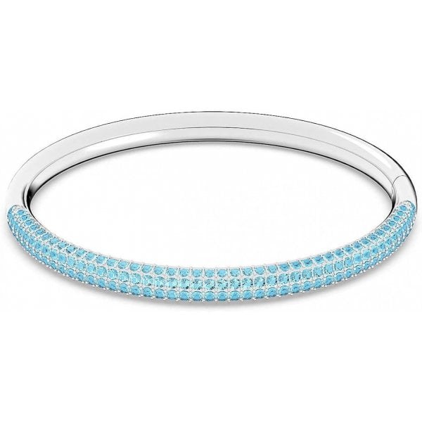 Stone bangle, Blue, Stainless steel