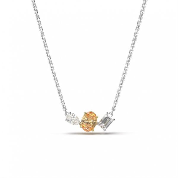 Mesmera pendant, Mixed cuts, Yellow, Mixed metal