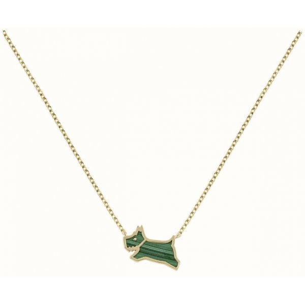 Gold & Green Dog Necklace