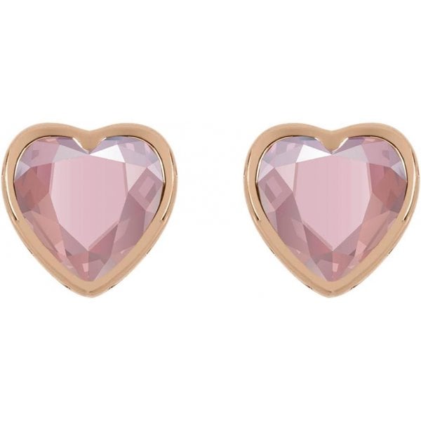 Rose Gold Heart Stud Earrings
