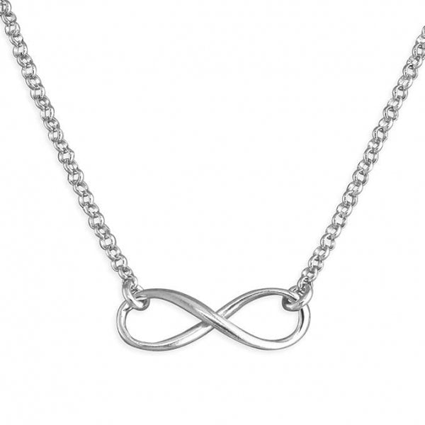 SIL.NECKLACE: 38-43CM INFINITY SYMBOL