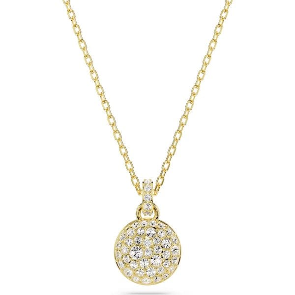 Meteora pendant, White, Gold-tone plated