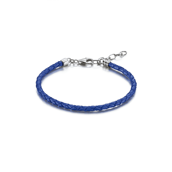 Chamilia Blue Metallic Braided Leather Bracelet