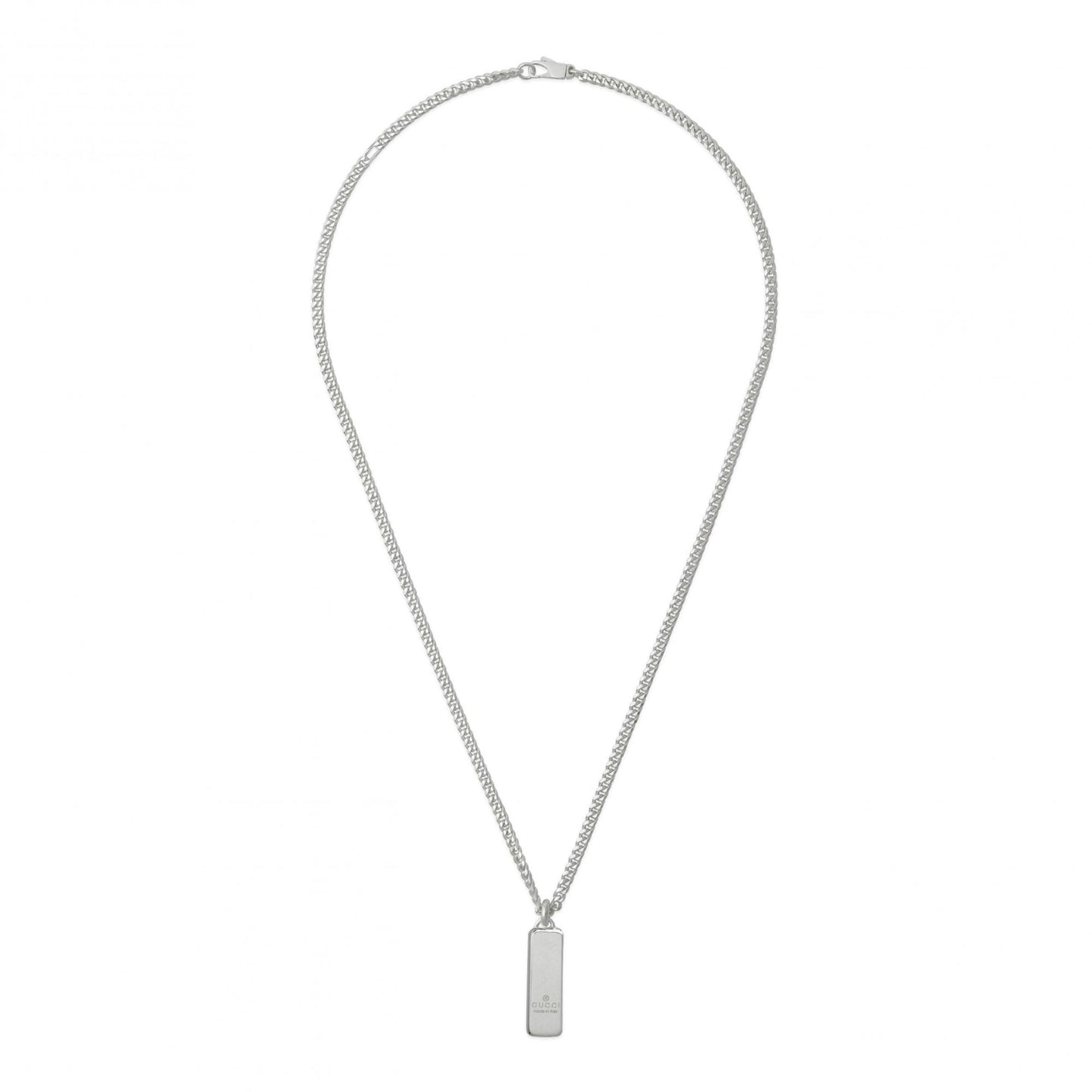 Gucci Tag Necklace 50/55cm Silver