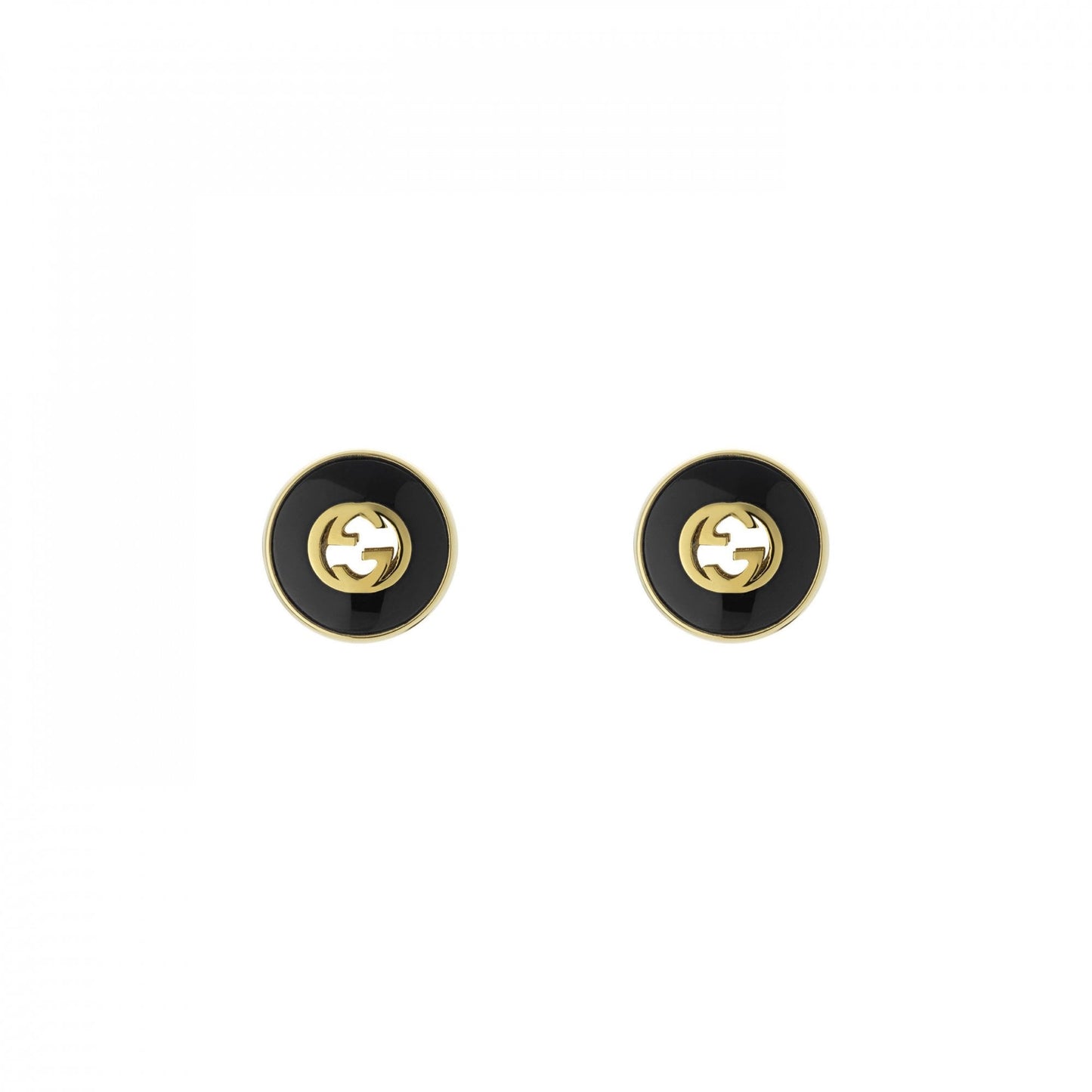 Gucci Interlocking Onyx Stud Earrings
