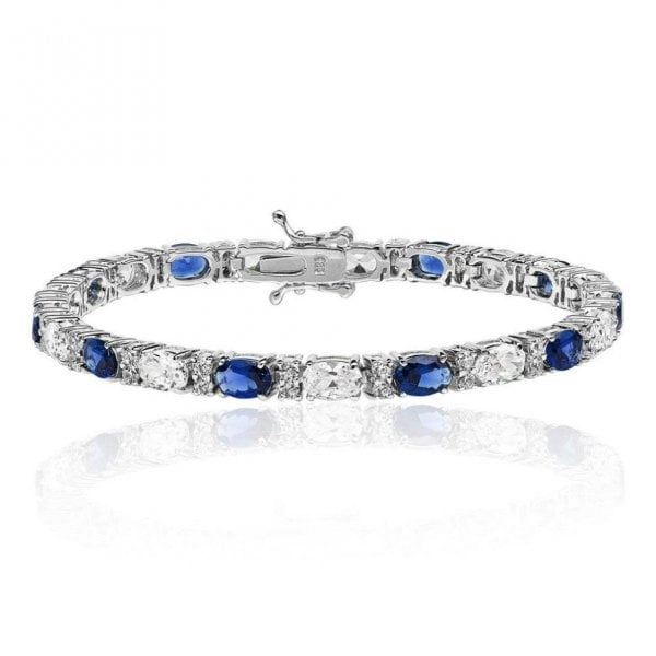 Oval Sapphire Cubic Zirconia Bracelet