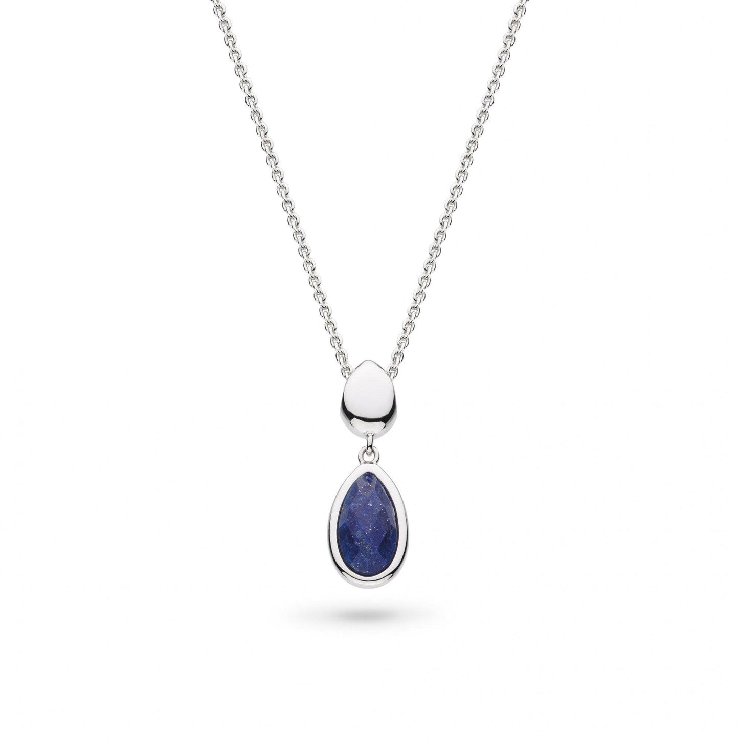 Coast Pebble Azure Gemstone Duo Droplet Necklace