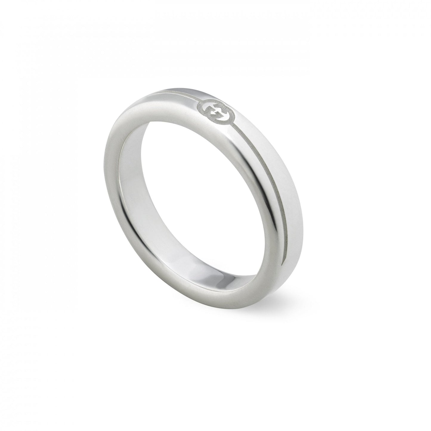 Silver GUCCI Tag Ring