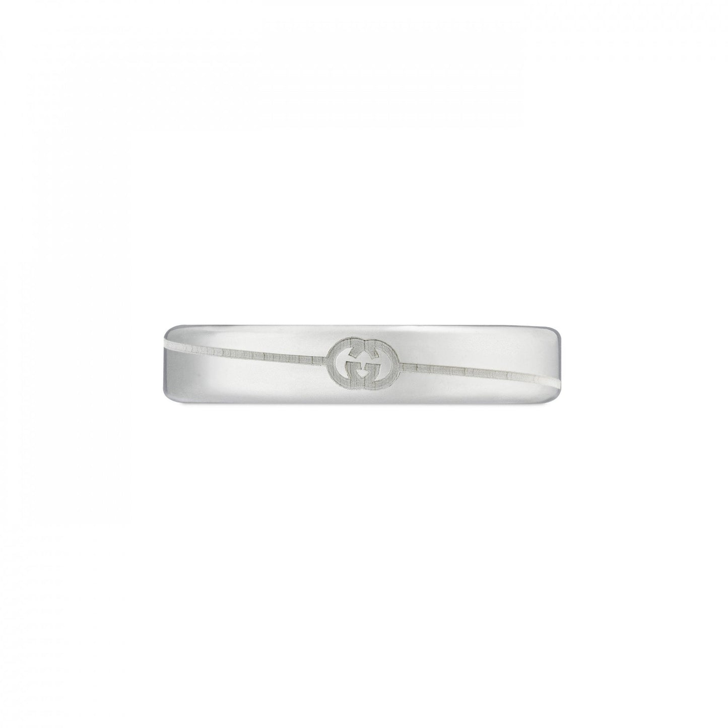 Silver GUCCI Tag Ring
