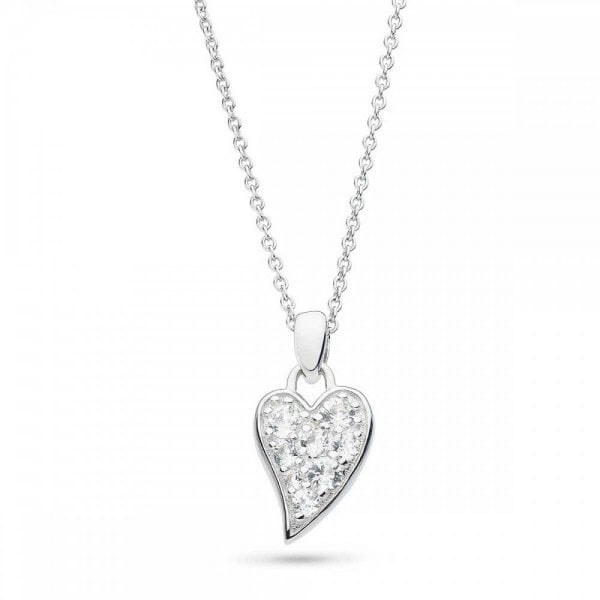 Desire White Topaz 17" Small Heart Necklace