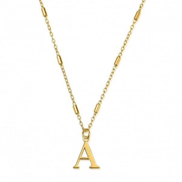 Gold Iconic Initial Necklace - A