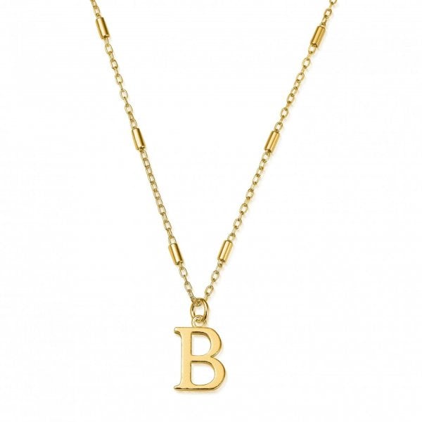 Gold Iconic Initial Necklace - B