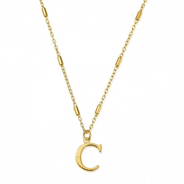 Gold Iconic Initial Necklace - C