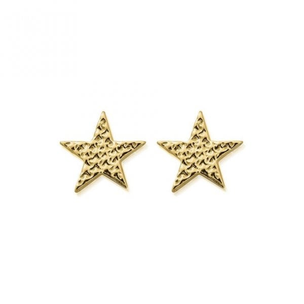 Gold Plated Sparkle Star Stud Earrings