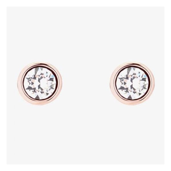 Sinaa Rose Gold Finish Crystal Stud Earrings