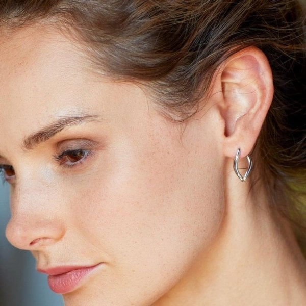 Entwine Twine Link RP Hoop Earrings