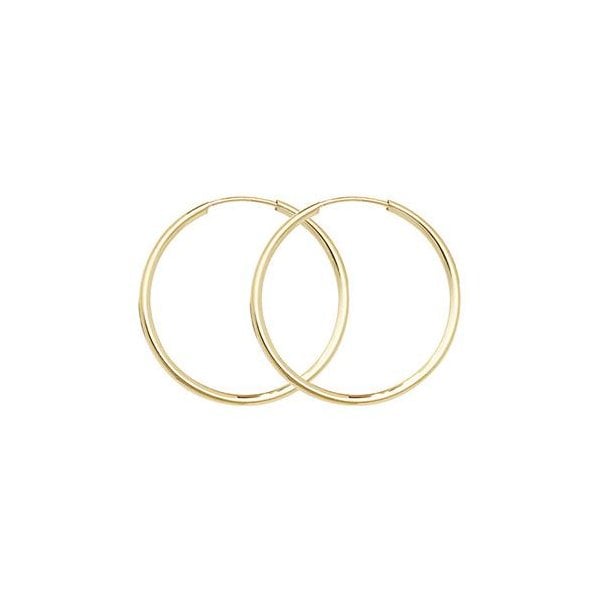 9CT YELLOW GOLD 22MM SLEEPERS