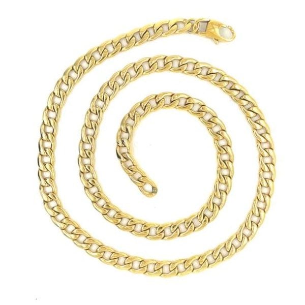 Steel Necklace with Gold IP Plating 50cm