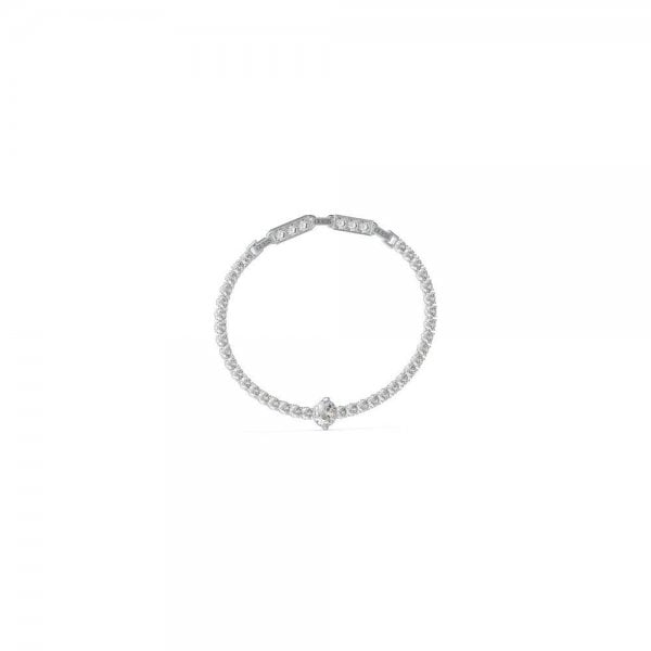 Arm Party Silver Crystal Tennis Bracelet