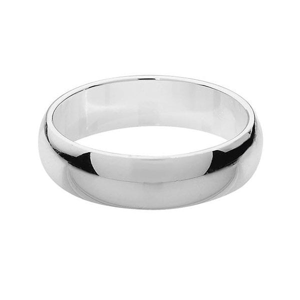 SILVER WEDDING RING 5MM - SIZE T