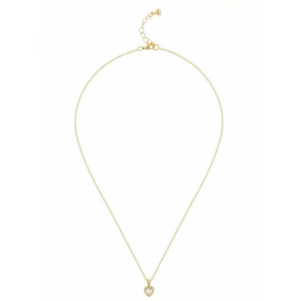 YELLOW GOLD PLATED HANNELA CRYSTAL HEART NECKLACE
