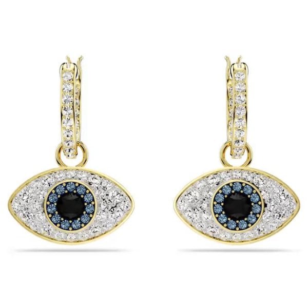 Symbolica drop earrings, Evil eye, Blue, Gold-tone