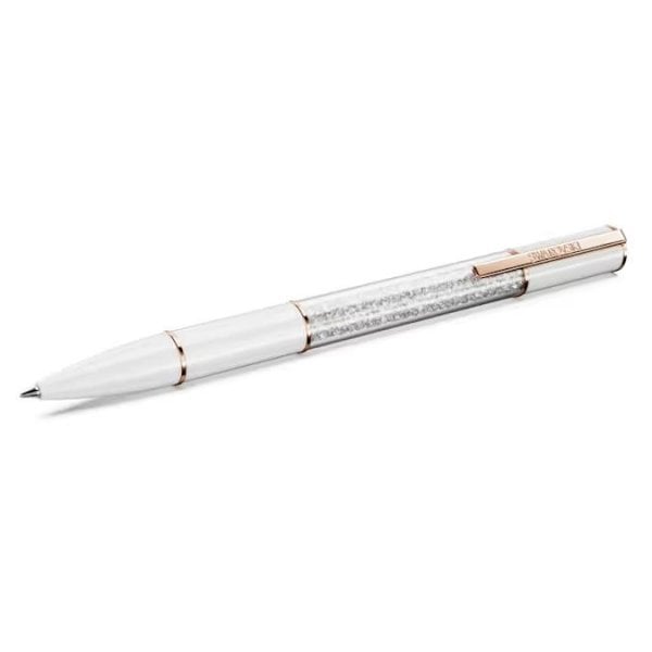 Crystalline Lustre ballpoint pen, White, Rose gold