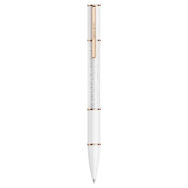 Crystalline Lustre ballpoint pen, White, Rose gold