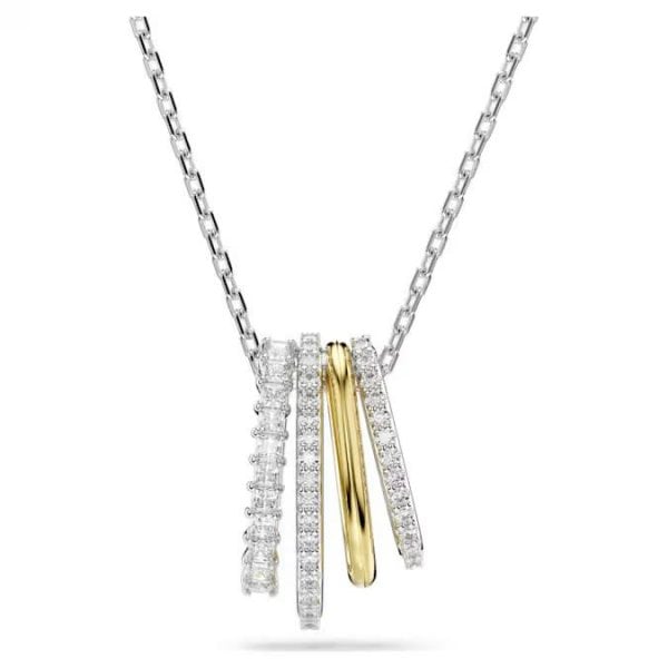 Hyperbola pendant, Mixed cuts, White, Mixed metal