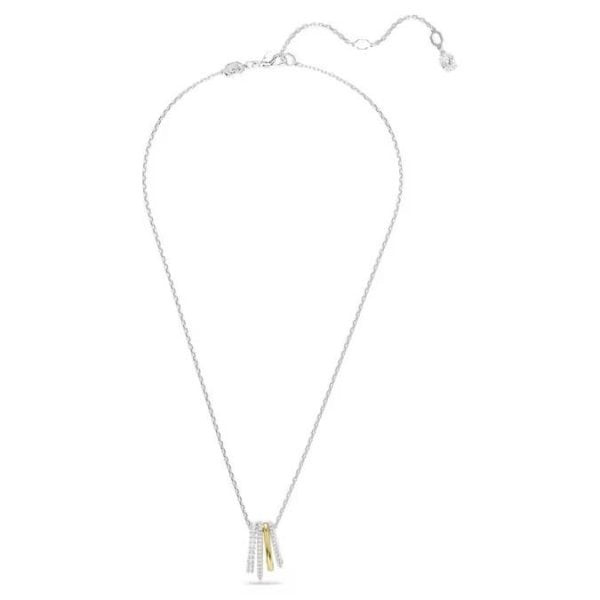 Hyperbola pendant, Mixed cuts, White, Mixed metal