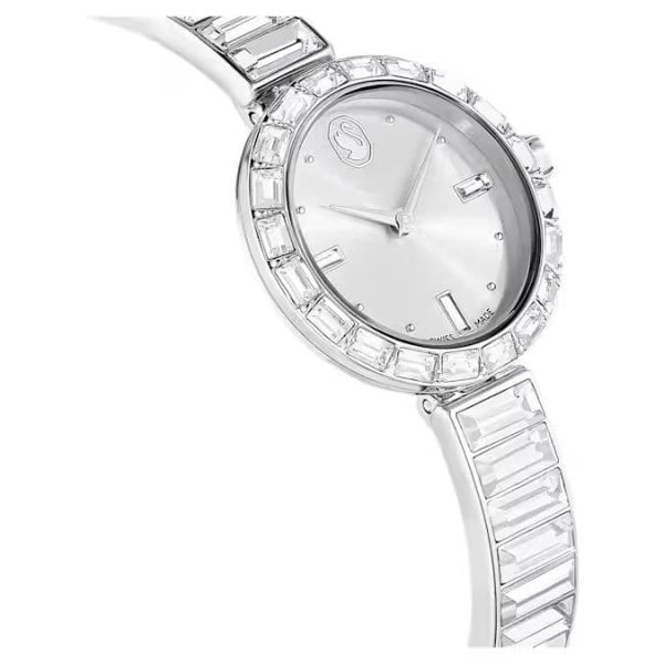 Matrix Bangle watch, Crystal bracelet, Silver