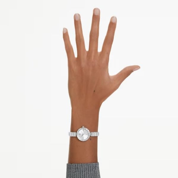 Matrix Bangle watch, Crystal bracelet, Silver
