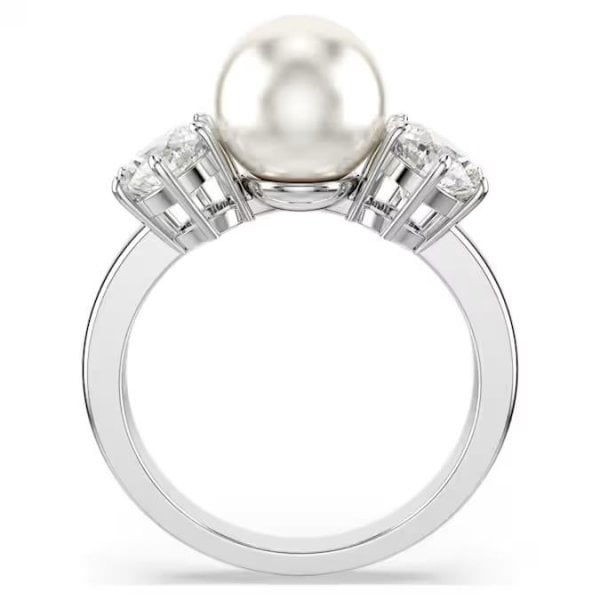 Matrix ring, Crystal pearl, Round cut, White, S50