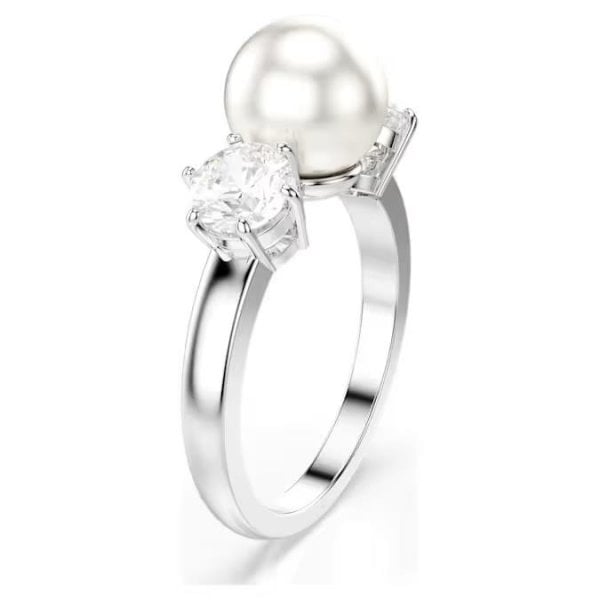Matrix ring, Crystal pearl, Round cut, White, S55