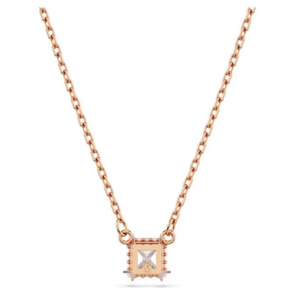 Stilla pendant, Square cut, White, Rose gold-tone