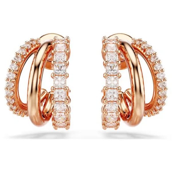 Hyperbola hoop earrings, Mixed cuts, Mini, Rose