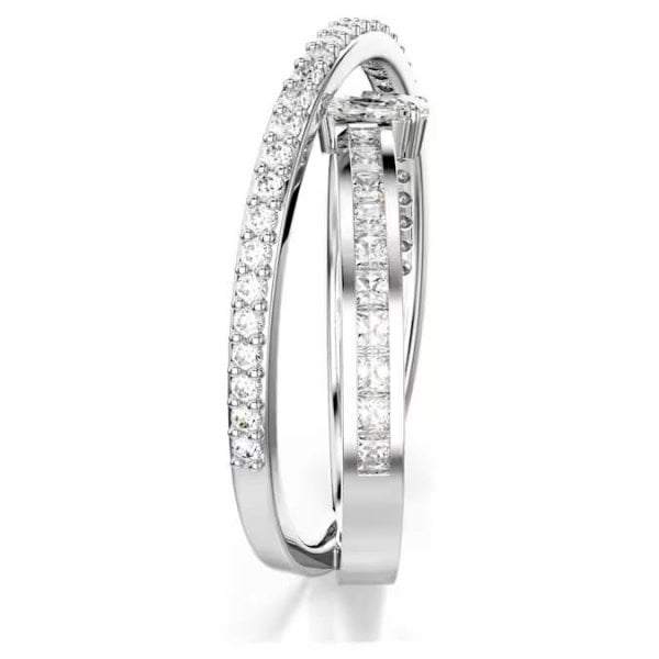 Hyperbola ring, Mixed cuts, White, Rhodium, S58