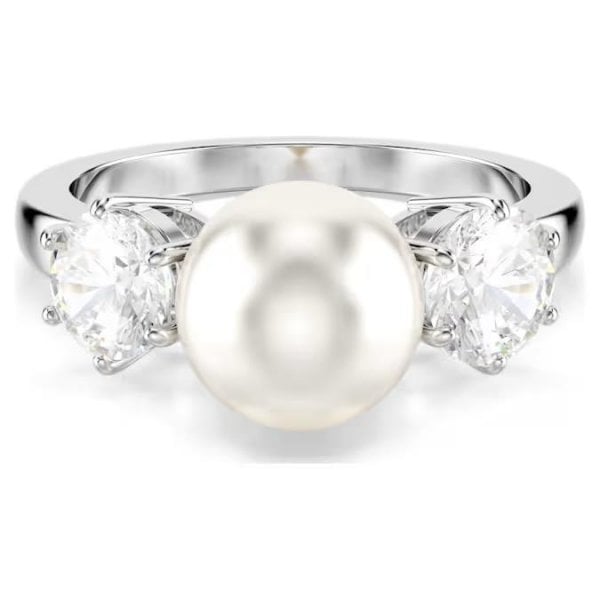Matrix ring, Crystal pearl, Round cut, White, S52
