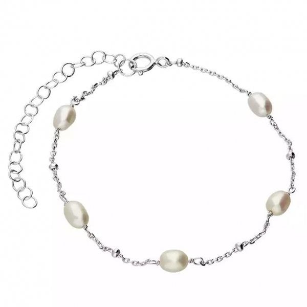 Silver Freshwater Pearl Bracelet 17cm-21cm