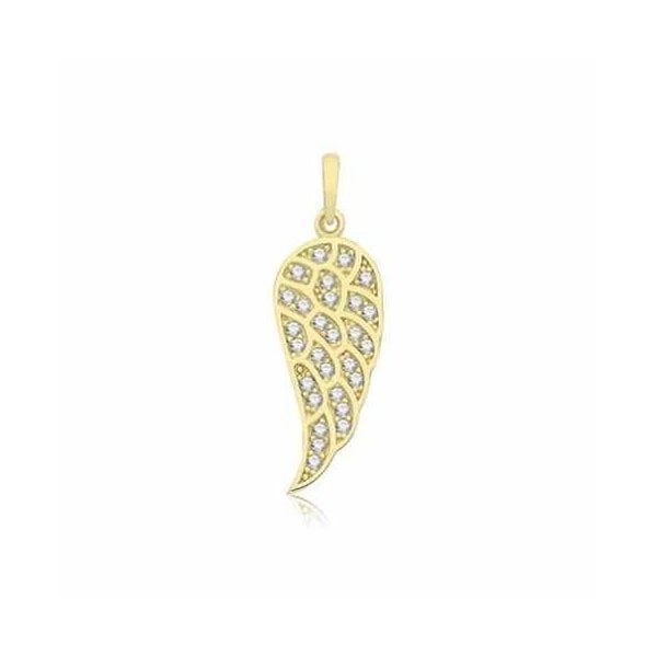 9CT YELLOW GOLD ANGEL WING PENDANT